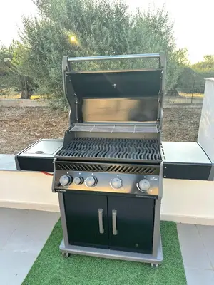 a barbecue grill sitting on top of a lawn at Villa Valentina in Altavilla Milicia