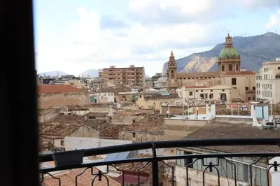 a view of a city from a balcony at Palermo Centro Affittacamere Spina in Palermo