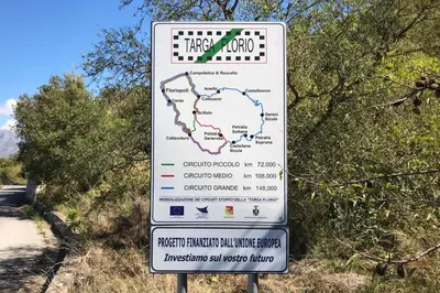 a sign on the side of a road at La Dolce Vita in Campofelice di Roccella