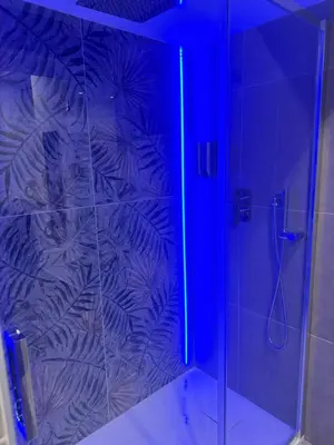 a bathroom with a sink and a tub and a toilet at Luxury Rooms Soraja in Palermo