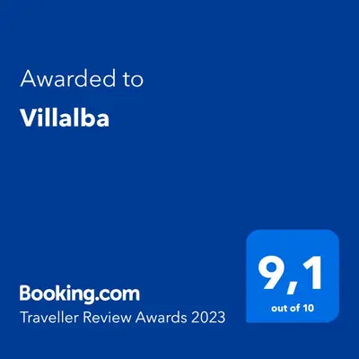 a blue text box with the words awarded to villalia at Villalba in Castellammare del Golfo