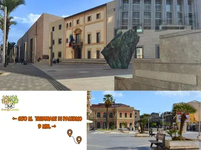 a collage of two pictures of a city at Orange Lemon Garden Palermo in Palermo