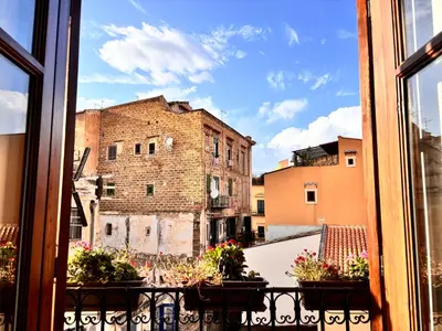 a view from a window of an old building at Casa Cassarelli in Centro in Palermo
