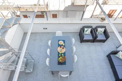 an overhead view of a table with food on it at La Dolce Vista - Magaggiari in Terrasini