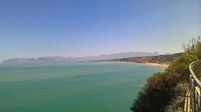 a view of a body of water with a beach at Villa Aliotis in Alcamo Marina