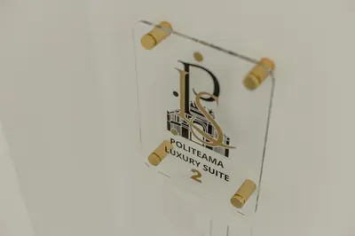 a sign for a jewish synagogue with lights on it at Politeama Luxury Suite in Palermo