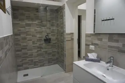 a bathroom with a shower and a sink at 27 Apartaments Palermo in Palermo