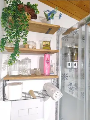 a shelf in a kitchen with plants on it at La Casetta al Cassaro in Palermo