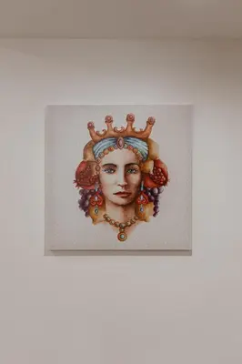 a drawing of a woman wearing a crown at Dimora del Moro in Palermo