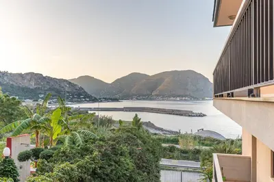 a view of a body of water from a building at Casa Azzurra vista mare all'Addaura by Wonderful Italy in Palermo