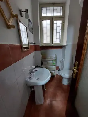 a bathroom with a sink and a toilet at Il Rifugio Delle Giuiuzze in Palermo