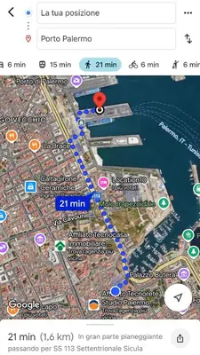 a map of a resort with a map of a harbor at La Cala Holiday Flat in Palermo
