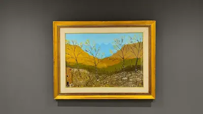 a framed painting of trees in autumn colors at SILVIO'S Apartment in Castellammare del Golfo