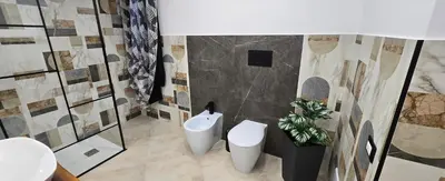 a bathroom with a toilet and a bidet at The Moon Suite in Palermo