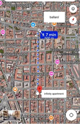 a map of a city with buildings and signs at INFINITY Luxury Apartment in Palermo