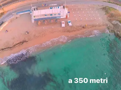 an aerial view of a metre beach at Villa Emma 50 mt from the sea with private pool in Carini