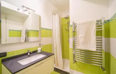a bathroom with a sink and a shower at Nice Apartment In Palermo in Palermo