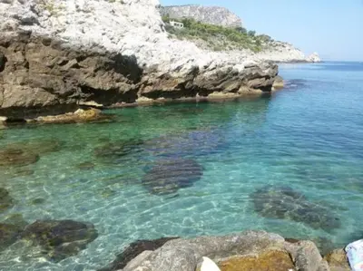 a large body of water next to a rocky shore at VFH Residence Flavia -Tre Piscine in Santa Flavia