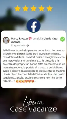 a screenshot of a cell phone with a text message at Liberia vacanze - A POCHI PASSI dal mare in Alcamo