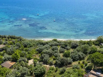 an aerial view of a beach and the ocean at Apartment Cicladi Kea by Interhome in Santa Flavia