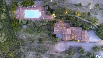 an overhead view of a house with a swimming pool at Villa Passulunara 14 by Massimo Villas in Lascari