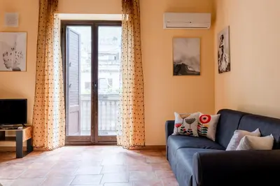 a window with a view of a city at casa Fontana in Capaci
