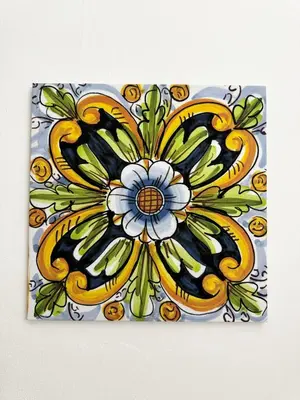 a painting of a flower on a white background at Da Turiddu in Cinisi