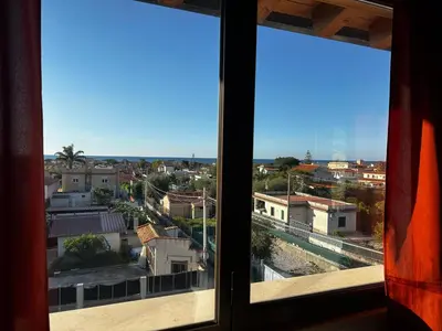 a view of a city from a window at La Casetta di Gloria in Carini