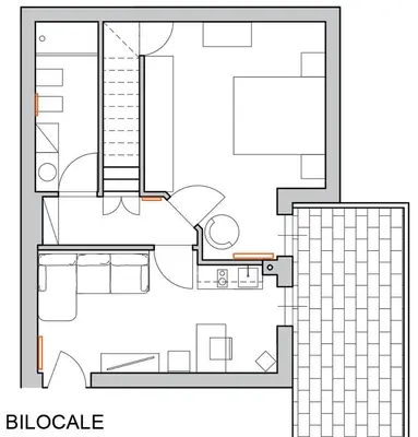 a floor plan of a house at Tiny Home Di Carlo in Palermo