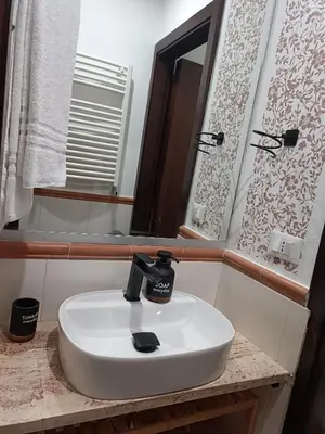a bathroom with a white sink and a mirror at Talitha in Palermo