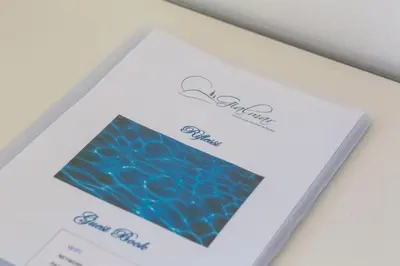 a greeting card with a blue rectangle on a white envelope at Mondello Suites FLH - Riflessi in Palermo