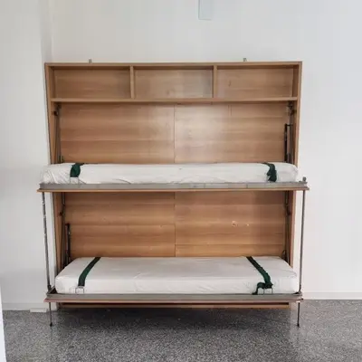 two empty bunk beds in a room at Il Loft di Godrano in Godrano