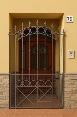 a front door of a house with an iron gate at SetteDì Apartment in Palermo