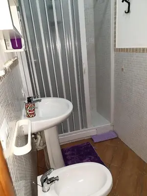 a bathroom with a sink and a shower at CASA di VIA PITRE' 29 in Palermo