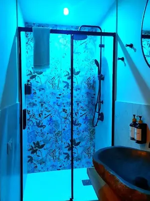 a bathroom with a fish tank in the shower at D'Halya 57 in Palermo