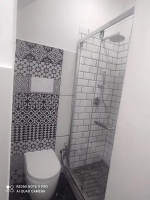 a bathroom with a toilet and a shower at Summer House in Isola delle Femmine