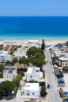 an aerial view of a city with the beach at Villa Ippolita - Studio with Esclusive Terrace in San Vito lo Capo