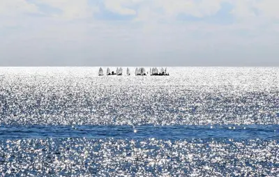 a group of sailboats in the ocean on the water at Nice Apartment In Trappeto With Wifi in Trappeto