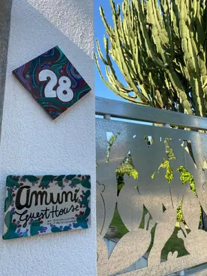 a collage of two pictures with a picture of a cactus at Amunì Guest House in Carini