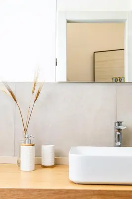 a bathroom with a sink and a mirror at Bed & Theatre - Palermo in Palermo
