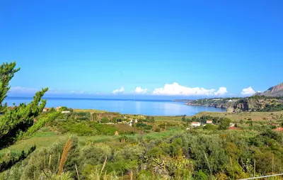 a view of a body of water from a hill at Cozy Apartment In Trappeto With Wifi in Trappeto