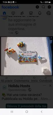 a screenshot of a website with a picture of a toy fish at La casa di Tiziana in Castellammare del Golfo