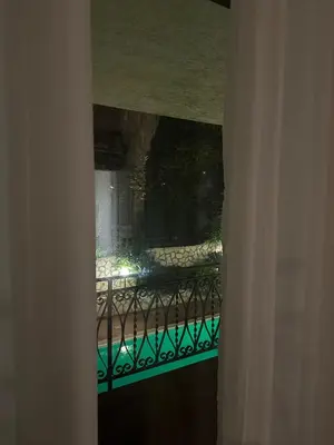 a bedroom with a large bed with a green rug at Villa Domus Dea Mondello in Mondello