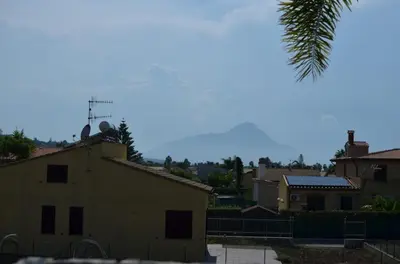 a view of a house in a city at Maioliche Rooms in Campofelice di Roccella