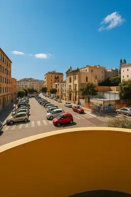 a view of a parking lot with cars parked at Mongitore 15 in Palermo