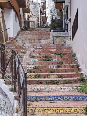 a set of stairs with plants on them at ANGELA Rooms in Marineo