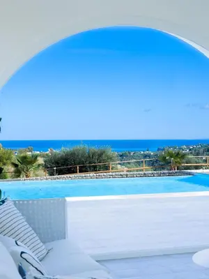a view of a swimming pool from a villa at Villa Verde Essence in Castellammare del Golfo