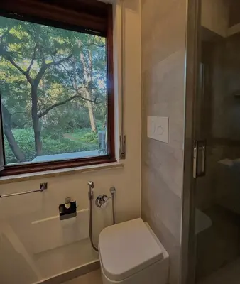 a bathroom with a toilet and a window at Piazza Mameli Suite, comfort & elegance in Palermo in Palermo