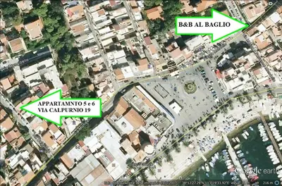 a map of a city with a street at Case d'estate Mondello in Palermo