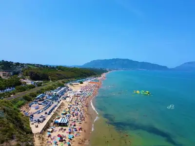 an aerial view of a beach with crowds of people at Holiday Home Casa Gaetano by Interhome in Balestrate